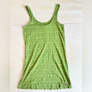 VTG Hollister Co Green "I ♡ HCO" 1922 Logo Tank Top - Y2K Preppy - Sz L